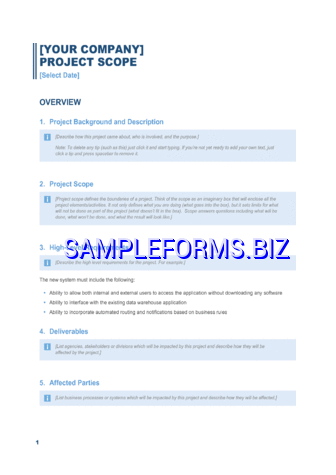 Project Scope Report Template dotx pdf free